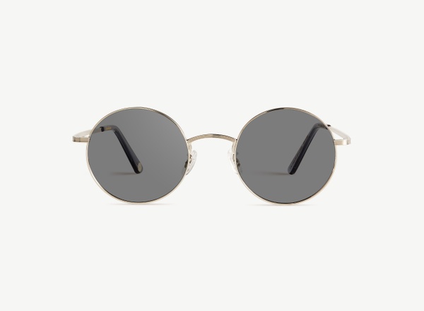 Front view of a pair of eyeglasses called the Stargazer in Silver