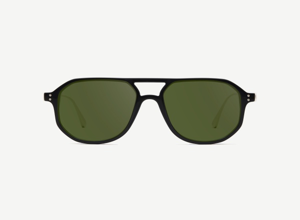 Front view of a pair of eyeglasses called the Explorer in Black