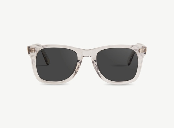 Front view of a pair of eyeglasses called the Mentor in Smoke