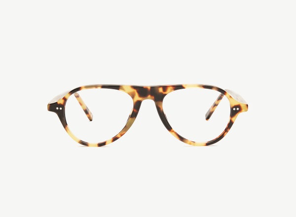 Front view of a pair of eyeglasses called the Pilot in Turtle