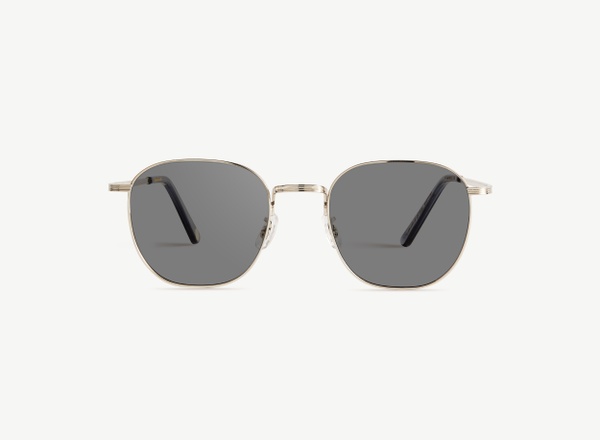 Front view of a pair of eyeglasses called the Trendsetter in Silver