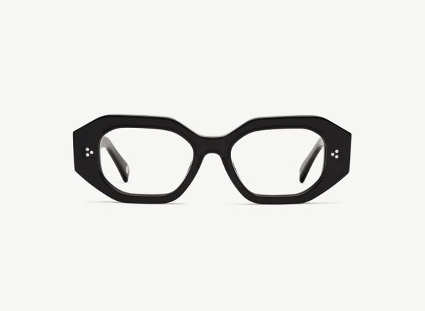 Front view of a pair of eyeglasses called the Rockstar in Black
