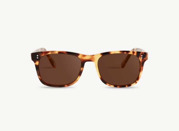 Front view of a pair of eyeglasses called the Founder in Camel