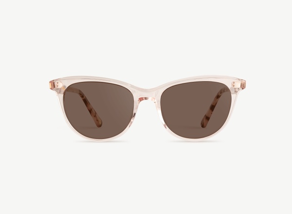 Front view of a pair of eyeglasses called the Ballerina in Rose