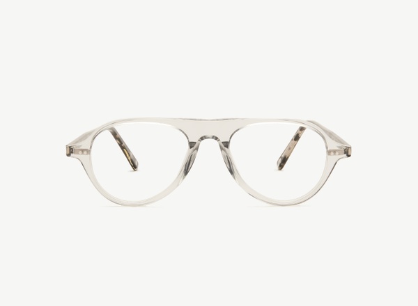 Front view of a pair of eyeglasses called the Pilot in Frost