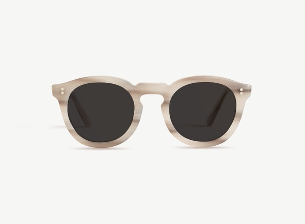 Front view of a pair of eyeglasses called the Charmer in Slate
