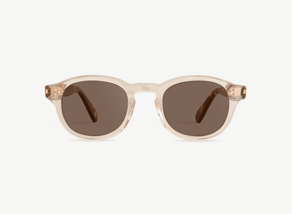 Front view of a pair of eyeglasses called the Optimist in Sunset