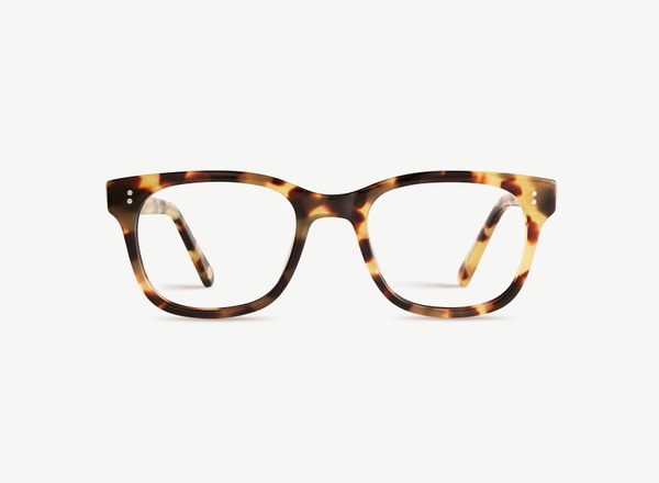 Front view of a pair of eyeglasses called the Creator in Camel