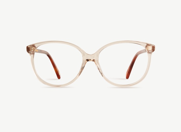 Front view of a pair of eyeglasses called the Stylist in Sunrise