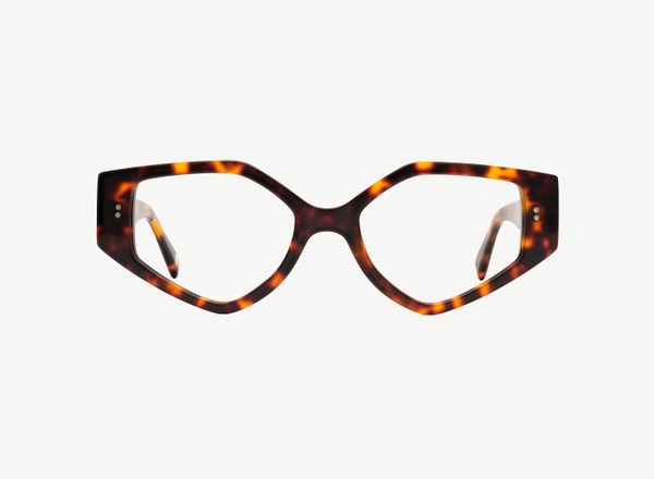 Front view of a pair of eyeglasses called the Violinist in Tortoise