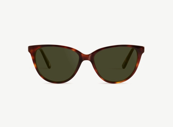 Front view of a pair of eyeglasses called the Cutie in Cognac
