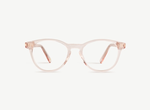 Front view of a pair of eyeglasses called the Fashioner in Soda