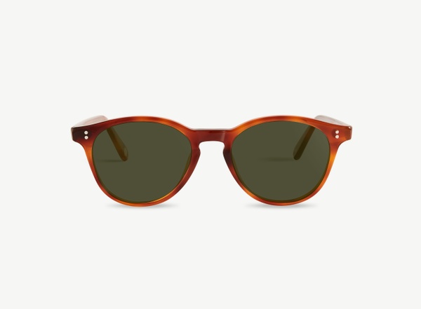 Front view of a pair of eyeglasses called the Fashioner in Amber