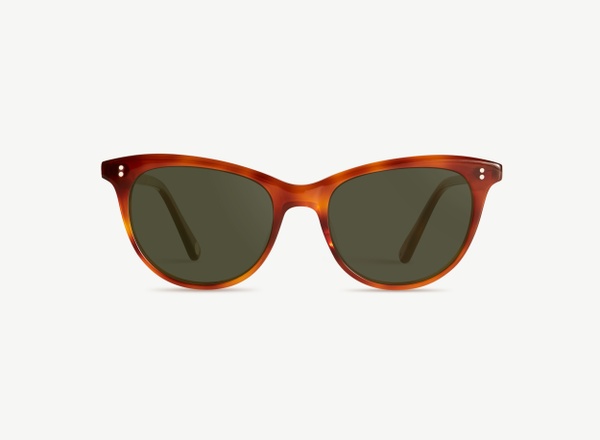 Front view of a pair of eyeglasses called the Ballerina in Amber