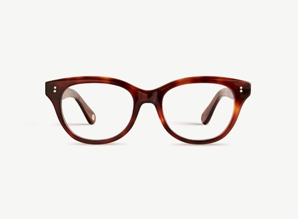 Front view of a pair of eyeglasses called the Soulmate in Havana