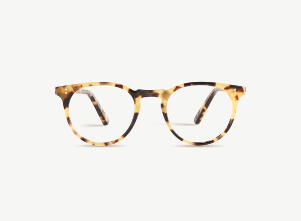 Front view of a pair of eyeglasses called the Parisian in Turtle