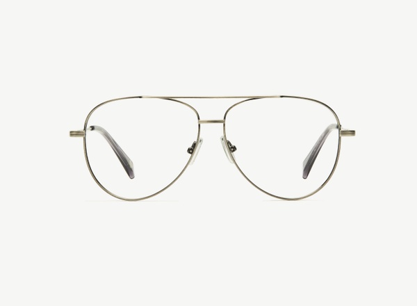Front view of a pair of eyeglasses called the Soldier in Gunmetal