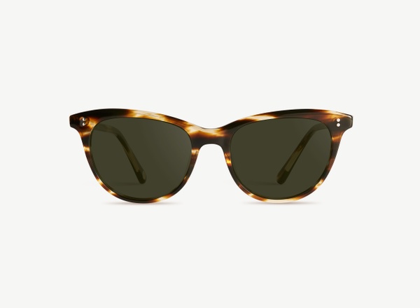 Front view of a pair of eyeglasses called the Ballerina in Tobacco