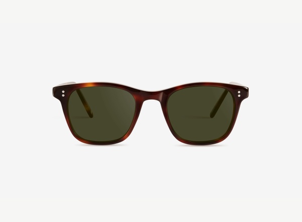 Front view of a pair of eyeglasses called the Bookworm in Cognac