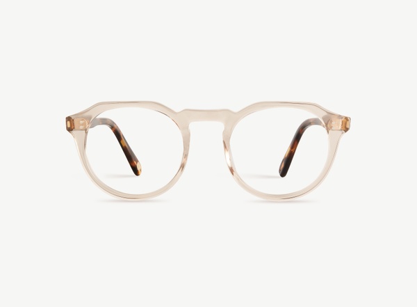Front view of a pair of eyeglasses called the Sculptor in Sunset
