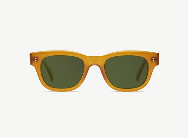 Front view of a pair of eyeglasses called the Navigator in Marigold