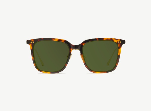 Front view of a pair of eyeglasses called the Manager in Tortoise