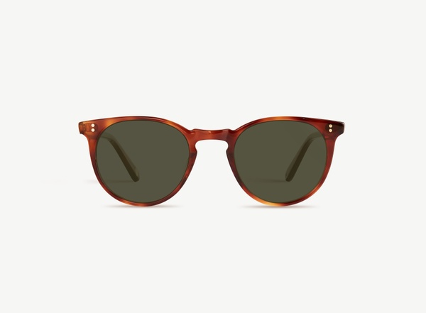 Front view of a pair of eyeglasses called the Parisian in Havana