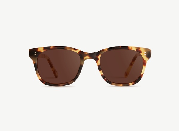 Front view of a pair of eyeglasses called the Creator in Camel