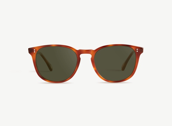 Front view of a pair of eyeglasses called the Pal in Amber
