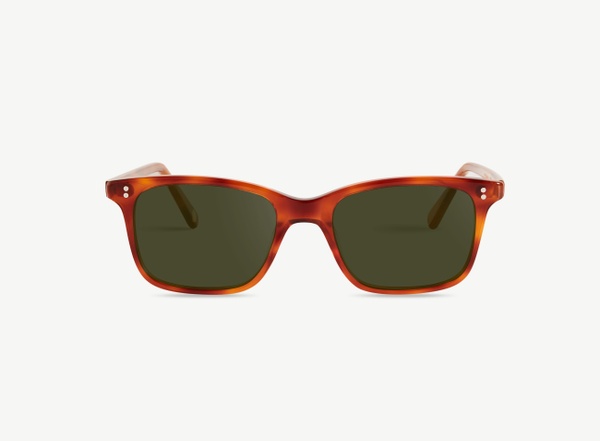 Front view of a pair of eyeglasses called the Thinker in Amber