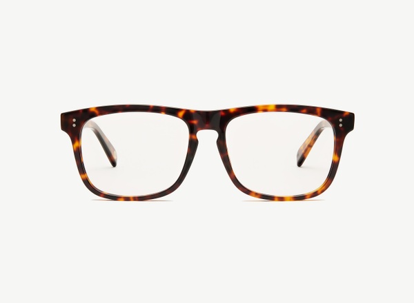 Front view of a pair of eyeglasses called the Captain in Tortoise