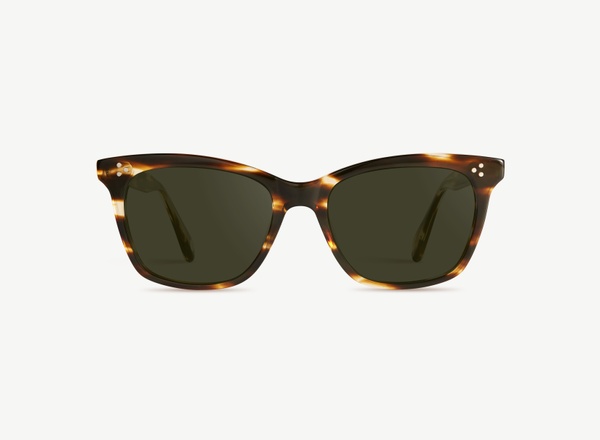 Front view of a pair of eyeglasses called the Model in Tobacco