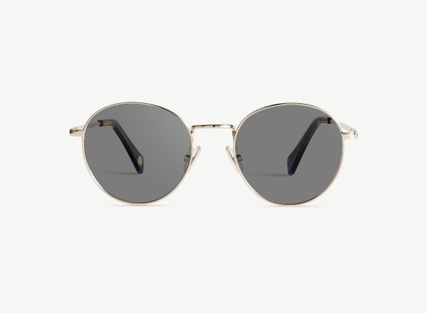 Front view of a pair of eyeglasses called the Virtuoso in Silver
