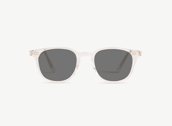 Front view of a pair of eyeglasses called the Samaritan in Crystal