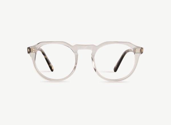 Front view of a pair of eyeglasses called the Sculptor in Frost
