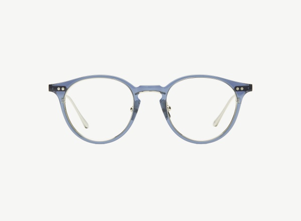 Front view of a pair of eyeglasses called the Lyricist in Midnight