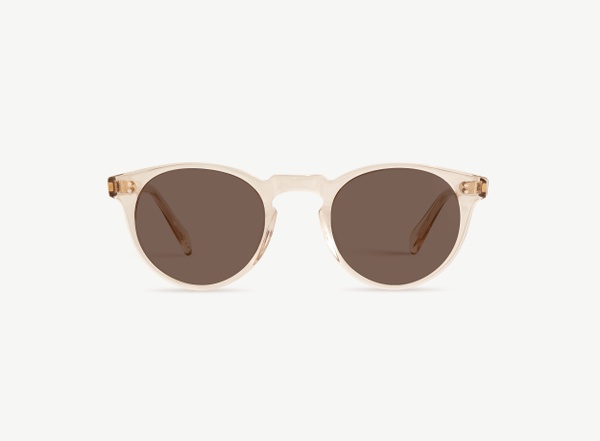 Front view of a pair of eyeglasses called the Bohemian in Nude