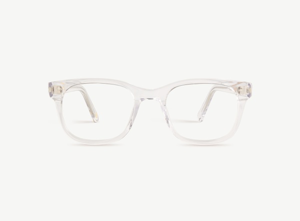 Front view of a pair of eyeglasses called the Creator in Crystal