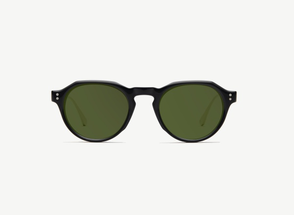 Front view of a pair of eyeglasses called the Editor in Black