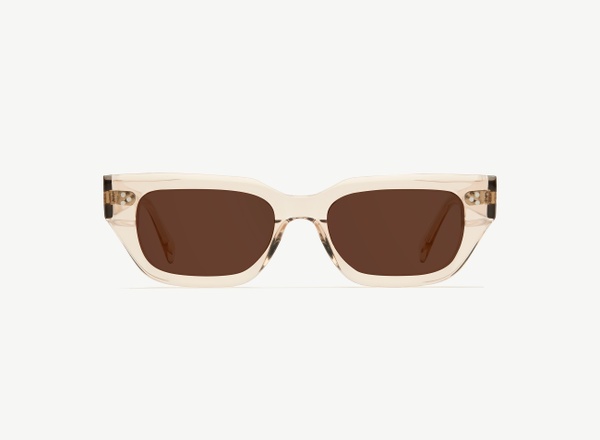 Front view of a pair of eyeglasses called the Publicist in Nude