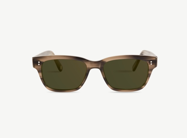 Front view of a pair of eyeglasses called the Exec in Ash