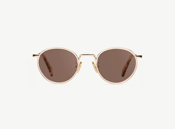 Front view of a pair of eyeglasses called the Author in Rose