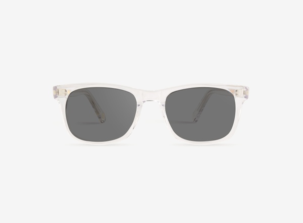 Front view of a pair of eyeglasses called the Founder in Crystal