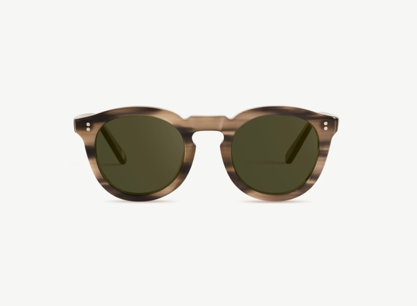 Front view of a pair of eyeglasses called the Charmer in Ash