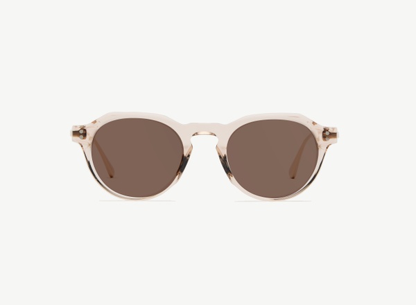Front view of a pair of eyeglasses called the Editor in Nude