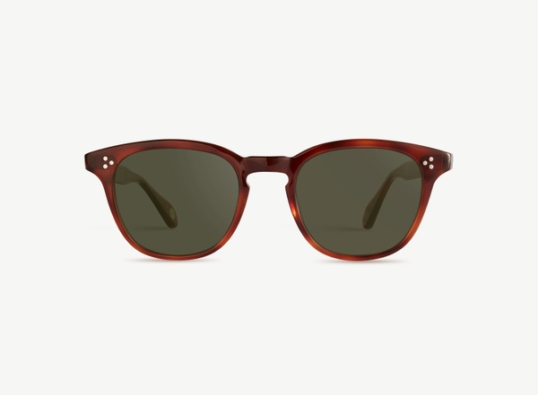 Front view of a pair of eyeglasses called the Believer in Havana