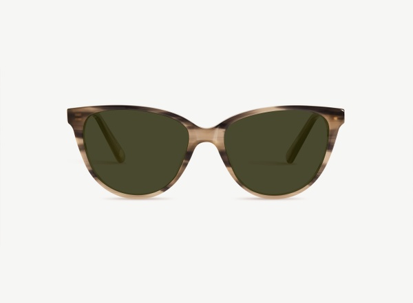 Front view of a pair of eyeglasses called the Cutie in Ash
