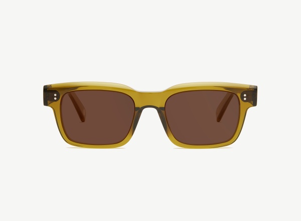 Front view of a pair of eyeglasses called the Expert in Olive