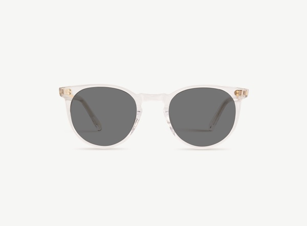 Front view of a pair of eyeglasses called the Parisian in Crystal