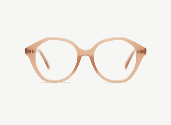 Front view of a pair of eyeglasses called the Angel in Hazelnut